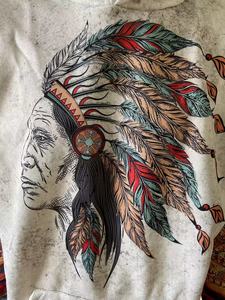 Venta al por mayor 2025 otoño estilo occidental azteca impreso gimnasio deportes sudaderas con capucha de talla grande de los hombres de manga larga de ganchillo sólido Suelto - Product Image 6