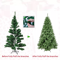 Arbre de noël avec LED populaire prélit, arbre de noël PE PVC de 6 pieds à 10 pieds