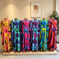 Robe Boubou à imprimé africain pour femmes, robe longue ample à manches longues, kaftan décontracté, abaya musulmane, robe islamique
