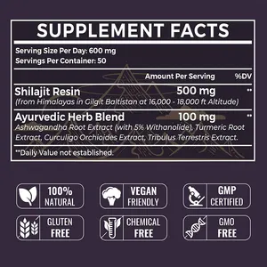 Dropshipping Healing Natural Herbal Elixirs Shilajit Extracto Resina suave Himalaya Etiqueta privada a granel