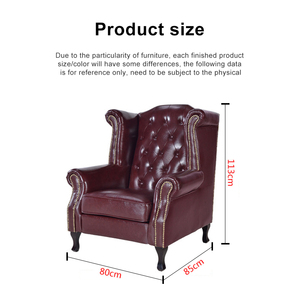 Chaise de salon en cuir synthétique, siège de style américain Antique - Product Image 6