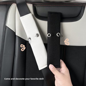 Housse de protection perforée en coton et lin pour <span class=keywords><strong>ceinture</strong></span> de sécurité de <span class=keywords><strong>voiture</strong></span>, rembourrage d'épaule amovible, décoration de poupée DIY, protection de siège enfant - Product Image 4