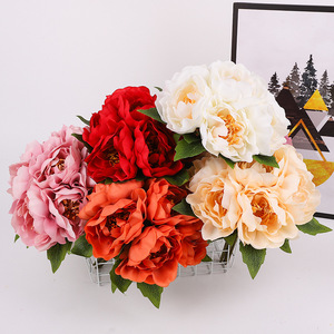 ช่อดอกโบตั๋นประดิษฐ์ สีขาว แดง แชมเปญ ส้ม ม่วง พีช คุณภาพสูง เหมาะสำหรับตกแต่งงานแต่งงานและบ้าน - Product Image 2