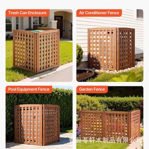 Clôture en bois à mailles pour l'intimité, clôture pour unité de climatisation extérieure, écran d'intimité en bois, clôture de jardin, clôture pour climatiseur - Product Image 3