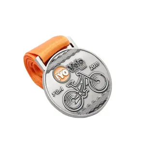 Top Selling Marathon Award Metal Medals Silver Souvenir Plated Basketball Engraved Medal