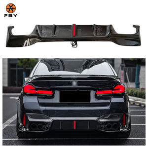 3 डी शैली की अगुवाई में कार्बन फाइबर रियर बम्पर डिफ्यूज़र 5 श्रृंखला g30 f90 m5 2020 + उच्च गुणवत्ता वाले कार्बन फाइबर फ्रंट लिप बॉडी किट - Product Image 1