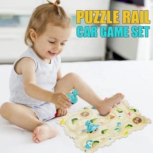Pista da Corsa per Dinosauri, Gioco <span class=keywords><strong>Puzzle</strong></span> Fai-da-Te, Set di Costruzione Ferroviaria, Gioco Educativo di Logica e Assemblaggio - Product Image 2