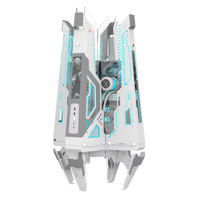 Casing PC Mecha Space NPC ALSEYE, Desain Baru Bergaya Futuristik Micro ATX/ITX, Pendingin Cair 360mm, Casing & Tower Komputer Gaming