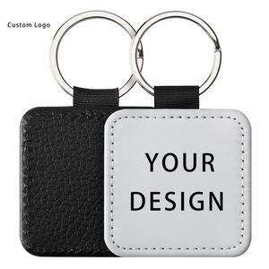 Eco-Friendly Custom Pu <b>Leather</b> <b>Keychains</b> with Stainless Steel, Festive Decor for Halloween Birthday - Product Image 1