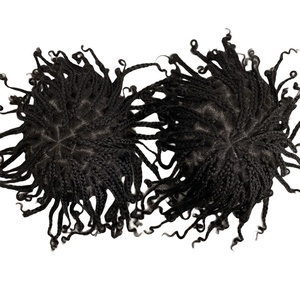 En stock toupet <span class=keywords><strong>afro</strong></span> curl pour hommes toupet <span class=keywords><strong>afro</strong></span> curl perruque pour hommes # 1b couleur noir de jais pleine boîte tresse dread lock cheveux toupet pour hommes - Product Image 5