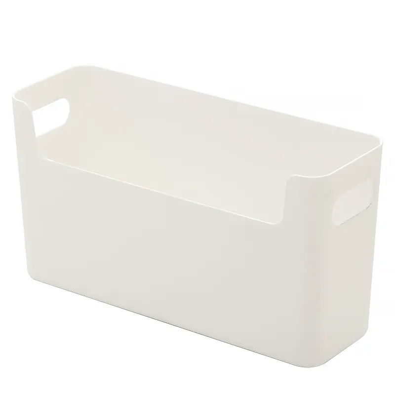 Nuove scatole portaoggetti da appendere in plastica bianca scatola per armadietto con ripiano per dispensa con maniglia per la cucina di casa