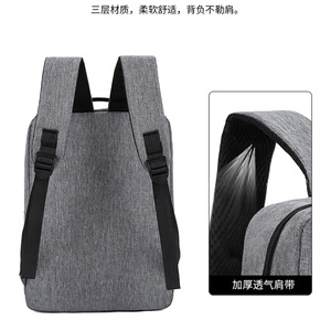 Cross-border Men's <b>Backpack</b> USB Charging Large Capacity Oxford Cloth Casual Business <b>Simple</b> Computer Three-piece <b>Backpack</b> - Product Image 4