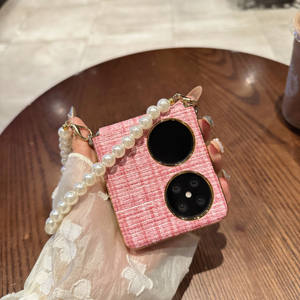 Funda de teléfono con tapa de patrón tejido de lujo para Samsung para Galaxy Z Flip 7 para <span class=keywords><strong>Huawei</strong></span> Nova Flip para Xiaomi Mix Flip-Material de PC - Product Image 4