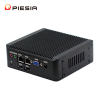 Piesia OEM Nano Mini PC 2 Ethernet Celeron J1900 Atom E3845 Quad Core 4COM 1 * VGA X86 Thin Client Barebone Mini PC para negocios