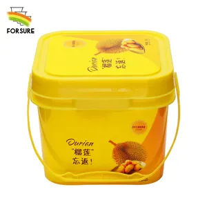 3L Manufacturer Custom Logo ice cream biscuit packaging 3000 ml iml PP containers with lids plastic strong durable food bucket