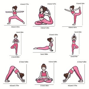 Iron on Pink Series Creative Embroidered Cartoon Yoga Girl Patch for <b>Art</b> Children's Hat Decoration - Product Image 6