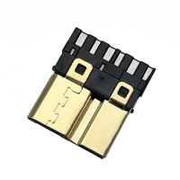 Conector USB Micro USB 3.0 Negro de 10 Pines Macho con Carcasa Chapada en Oro 6+4P