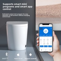 Siège de toilette intelligent avec commande par capteur de pied, commande vocale, auto-nettoyant, eau chauffée et air chaud, à poser au sol, en céramique, 220V