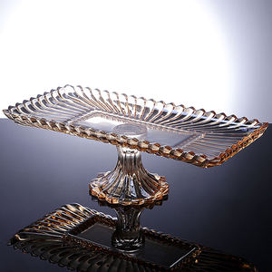 7321LPx Assiette rectangulaire de Noël transparente en cristal, vaisselle de service originale, assiettes décoratives pour <span class=keywords><strong>raisins</strong></span> - Product Image 1