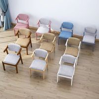 Chaise de salle à manger en bois massif, design nordique, revêtement en tissu, mobilier minimaliste pour la maison, chaise confortable pour une assise prolongée, démontable