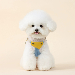 الأعلى مبيعًا ملابس جينز فاخرة للحيوانات الأليفة سترة كلب دينم شعبية بلون واحد حزام الحيوانات الأليفة طباعة مخصصة زوجين الحب - Product Image 2