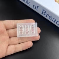 Moule à ongles professionnel, décorations d'art d'ongles, dentelle en crème, cœur, en silicone inoxydable, modèle transparent pour DIY