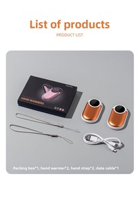 Ấm tay từ tính với màn hình mặt cười LED, làm nóng nhanh, điều chỉnh nhiệt độ 4 cấp và thiết kế kích thước lòng bàn tay có thể sạc lại bằng USB - Product Image 6