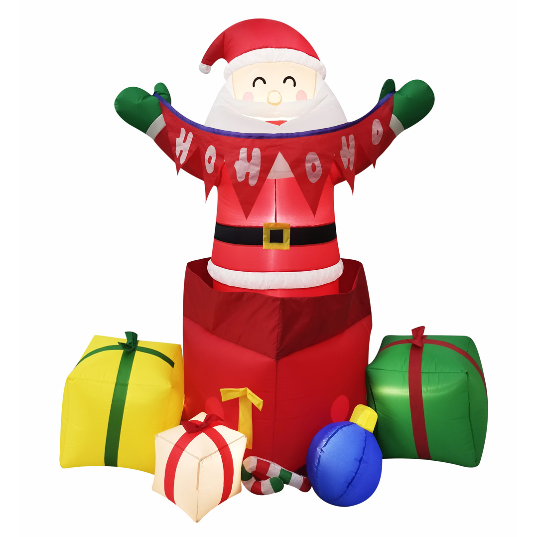 Santa con Cajas de Regalo