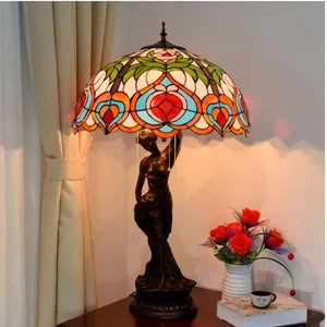 Tiffany Lampen Gemaakt In China Fabriek Prijs Nachtkastje Europese Barokke Retro Creatieve Gebrand Tafellamp