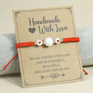 Pulsera Trenzada con Temática de Béisbol, con Cuentas <span class=keywords><strong>en</strong></span> Forma de Corazón, Ajustable, para Niñas y Niños Fanáticos del Deporte, Venta al Por Mayor - Product Image 5