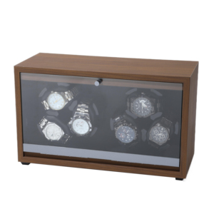 Boîte d'affichage de <span class=keywords><strong>montre</strong></span> de grain de bois rotative en gros directe d'usine 6 emplacements <span class=keywords><strong>remontoir</strong></span> de <span class=keywords><strong>montre</strong></span> <span class=keywords><strong>silencieux</strong></span> pour montres automatiques - Product Image 4