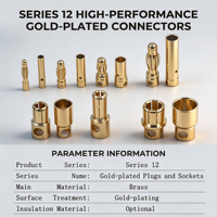 Conector Banana Universal Chapado en Oro (0.8/2/3/3.5/4/5.5/6/8mm) Macho/Hembra, Pines de Prueba para Lámparas |   Conector de Alta Conductividad