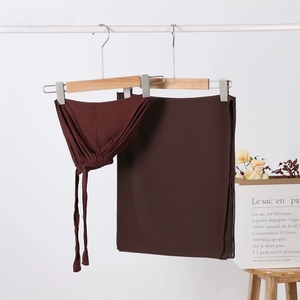 Foulards Hijab Musulmans <span class=keywords><strong>Femme</strong></span> en Georgette Chiffon Lourd et Bonnet en Jersey, 132 Couleurs, Châle Islamique Uni, 180*70 cm, en Stock - Product Image 3