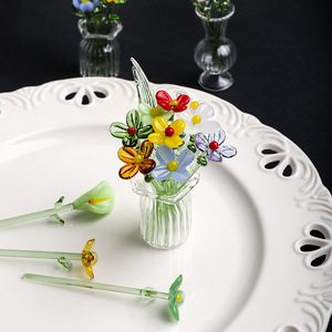 Ornamenti Floreali in Vetro Rivestito Fatti a Mano in Stile Giapponese, Bouquet Simulato di Fiori Freschi, Decorazione per Vasi - Product Image 4