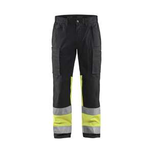 BLAKLADER - 155118119933C156 Hi-Vis <b>trousers</b> <b>stretch</b> <b>Black</b>/Yellow - EAN 7330509539811 HI-VIS WORKWEAR - Product Image 1