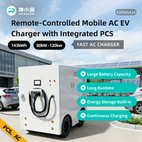 Stasiun Pengisian Daya Mobile Terkendali Jarak Jauh KUNXIAORUN KXRN5414P Baru dengan Baterai LiFePO4 143kWh, MPPT, Senter, dan Jump Starter