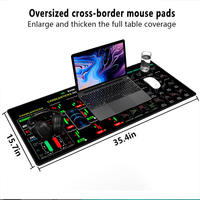 Tapis de bureau XXL en caoutchouc de haute qualité, motifs graphiques grands formats, antidérapant, pour usage professionnel, bords cousus, tapis de souris pour le trading