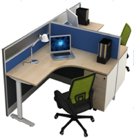 Bureau modulaire pour 4 personnes à bas prix, tailles standard de mobilier de poste de travail