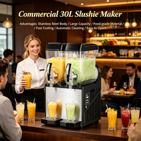 Machine à slush électrique commerciale haute capacité 45L à double réservoir, contrôle numérique, pour usage domestique, restaurant, vente de boissons