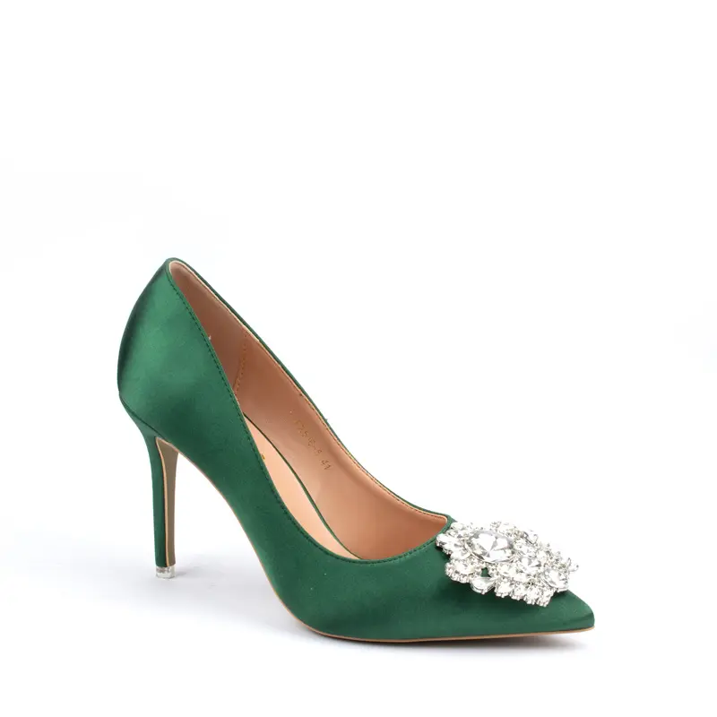 2023 Custom produttore Design lucido strass eleganza sandali a spillo all'ingrosso Spike tacchi alti eleganti pompe scarpe da donna