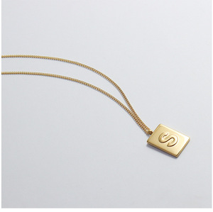 <span class=keywords><strong>S</strong></span> Lettera Super In Acciaio Inox Quadrato Rettangolo di Figura Del Pendente Della <span class=keywords><strong>Collana</strong></span> - Product Image 5