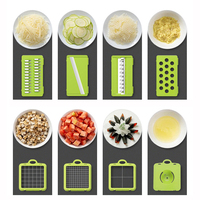 Multifunctionele Handmatige Uiensnijder Fruitsnijder Aardappelen Pers Dunschiller Handmatige Groente-Knoflookhakmachine Met Container