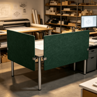 Écran Acoustique Ignifuge Classe A à Fixation par Pince, 100% PET, NRC 0.9 Certifié, pour Bureau