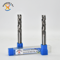 Fraise à compression Warrior's Bit à 3 cannelures, anti-éclatement, pour CNC, en carbure, 6 mm, OEM/ODM, nano-revêtement, haute vitesse
