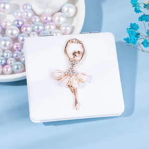 Mini Da Xách Tay Gấp Mỹ Phẩm Gương Vuông Hai Mặt Ba Lê Cô Gái 'Cá Nhân Túi Trang Điểm Vẻ Đẹp Gương Quà Tặng - Product Image 2