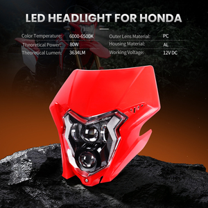 Faro LED DOT ECE con máscara roja/blanca/negra para piezas de <span class=keywords><strong>Honda</strong></span> <span class=keywords><strong>CRF</strong></span> 150L 150R 150F 230L 250L 250X 250M 300 <span class=keywords><strong>450L</strong></span> 450X 450RL 2017+ - Product Image 3