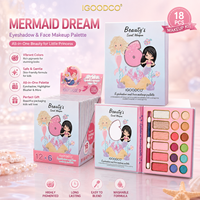 IGOODCO 12PCS/SET Palette de maquillage pour les yeux, kit cosmétique lavable et sûr pour les petites filles, cadeau, vente en gros, étiquette privée OEM