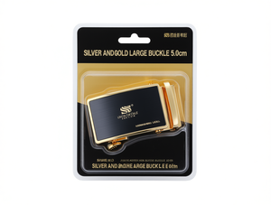 LNOXOKOLE Fibbia grande in argento e oro da 5,0 cm, fibbia a piastra, placcatura in lega formale - Product Image 1