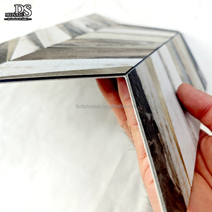 Chevrons bricolage mosaïque carrelage métal peler et coller mur cuisine carrelage aluminium auto-adhésif mosaïque - Product Image 6