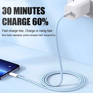 สายชาร์จเร็ว<span class=keywords><strong>แบ</strong></span>บถัก PD 60W คุณภาพสูง 100 ชิ้น สำหรับ iPhone 16 15 14 13 12 17 Pro Max สาย USB C อุปกรณ์เสริมสำหรับชาร์จ - Product Image 6